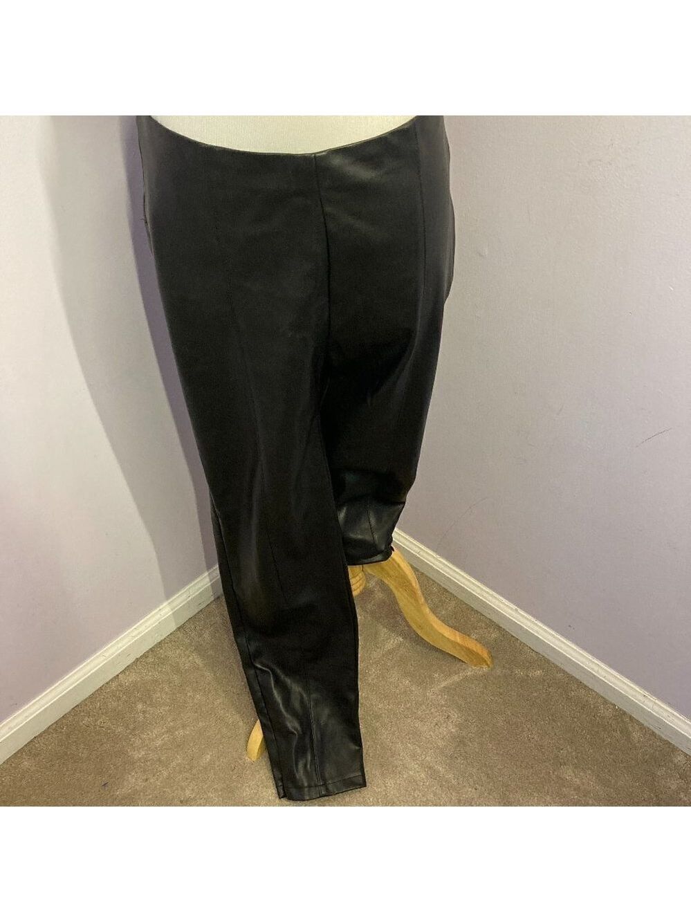 Mango Faux Leather Pants, EUC, Size M